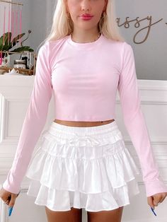 Kendall Long Sleeve Pink Top | Sassy Shortcake Black And White Fits, Sassy Shortcake, White Fits, Patriotic Dresses, Pink Vibes, Pink Top, British Indian, Pink Tops, Long Sleeve Top