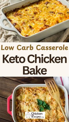 Keto Chicken Bake : This low carb chicken bake casserole is a creamy, cheesy, and flavorful dish that’s not only incredibly easy to prepare but also a crowd-pleaser. Keto Chicken Cheese Casserole, Low Carb Chicken Ranch Bake, Low Carb Easy Chicken Recipes, Low Carb Cooked Chicken Recipes, Keto Friendly Casserole Recipes, Lowcarb Chicken Recipe, Rotisserie Chicken Recipes Keto Low Carb, Chicken Enchilada Casserole Low Carb, Keto Main Dishes For Dinner