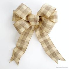 a close up of a bow on a white background