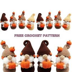 Amigurumi Pumpkin Gnome Free Crochet Pattern - crochet.amgurum.com Sack Boy, Boy Crafts, Yarn Projects Crochet, Pumpkin Gnome, Amigurumi Elephant, Free Amigurumi Patterns, Crafts For Boys, Yarn Projects, Amigurumi Free