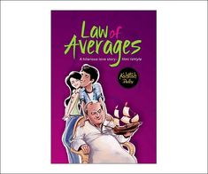 the book cover for law of averages with an image of two men and a boat