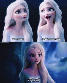 an image of frozen princesses with the caption'i am trying to meet you