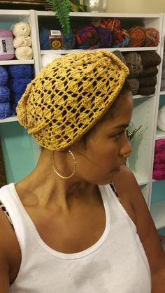 "This listing includes 1 crochet pattern for the Cluster Stitch Turban (Original Version) (only). Turban is easy to make using only 1 repetitive stitch pattern. Pattern Includes Sizes: S (M-L) Crochet Skill Level: Easy Finished Measurements: 19 (20, 21)\" circumference (slightly stretched) Crochet Hook: US D3/(3.25)mm Recommended Yarn: #0 Lace Showing In: Aunt Lydia's Crochet Thread Metallic Size 10, Color Gold #154M Find the ENTIRE Head Wrap Collection here: http://www.ravelry.com/patterns/libr Crochet Bonnet For Beach, One Size, Bohemian Crochet Hat In Cotton Yarn, Bohemian Crochet Yarn Bonnet, Bohemian Crochet Bonnet One Size, Crochet Yarn Hat For Festival, Crochet Knitting Pattern For Yarn Hat, Crochet Hat Knitting Pattern With Yarn, Crochet Hat Knitting Pattern, Festival Crochet Hat Made Of Yarn