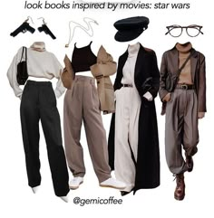 Cute Movie Outfits, Star Wars Aesthetic Clothes, Star Wars Outfit Ideas, Movie Outfit Ideas, Star Wars Outfit, Movie Outfit, Look Books, Dark Academia Outfits, Dark Academia Outfit