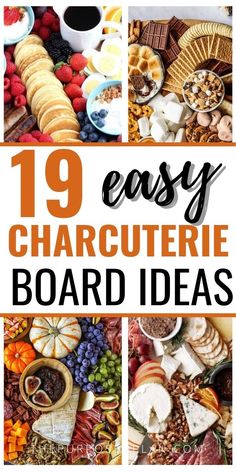 the cover of 15 best charcuterie board ideas for every occasion, with pictures of different types of food