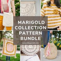 the margold collection pattern bundle includes many different crocheted bags and purses