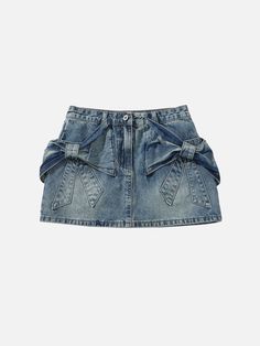 Aelfric Eden Bow Washed Denim Skirt Low Rise Denim Skirt, Punk Japanese, Y2k Gyaru, Coquette 2000s, Cute Online Clothing Stores, 2000s Streetwear, Cute Clothing Stores, 90s Fashion Grunge, Women Design