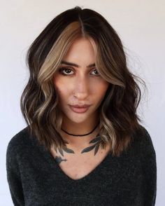 65 Dark Brown Hair Ideas To Try ASAP Money Piece Hair Color, Piece Hair Color, Money Piece Highlights, Money Piece Hair, Silver Hair Dye, Piece Highlights