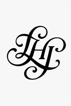 the letter h is made up of swirly black ink on white paper, and it has