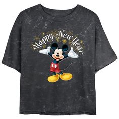 a mickey mouse t - shirt with the words happy new year on it