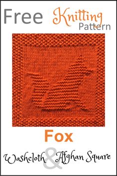 an orange knitted square with the words tiger and afghan square