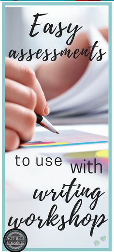 a person writing on paper with the words easy answers to use with writing workshop