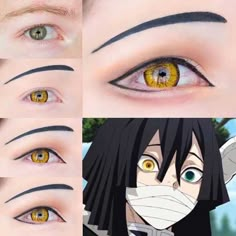 Cosplay Contacts, Anime Makeup, Cool Makeup Looks, Cosplay Tutorial, Edgy Makeup, Cosplay Diy