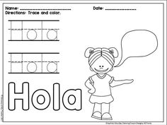 Spanish Worksheets For Kids, Spanish For Preschoolers, Spanish Kindergarten, Colors Spanish, Beginning Spanish, Hello In Spanish