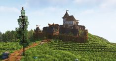 Minecraft Hilltop Castle, Minecraft Infrastructure, Small Castle Minecraft, Small Minecraft Castle, Underwater Base, Minecraft Japanese House, Castle Layout, Small Castle