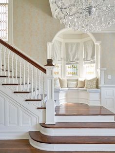 Victorian Homes Staircase, Grand Entryway Foyers, Victorian Homes Interior Bedroom, Stairs Aesthetic, Rivers Spencer, Cozy Window, Windows Black, Cozy Window Seat, Ranch Style Homes