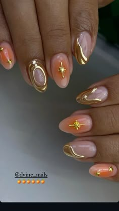 Leo Zodiac Nails, Leo Season Nails, Italy Inspired Nails, September Nails, Classy Acrylic Nails, Acrylic Nails Coffin Short, Oval Nails, Nail Art Ideas