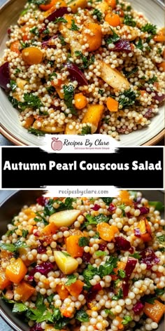 autumn pearl couscous salad with carrots and kale