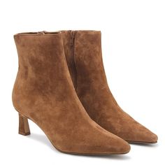 Stand out in ultra chic style in the Women's Steve Madden Kolby Kitten Heel Dress Boot. Leather faux leather or fabric upper in an ankle boot style with a pointed toe. Zipper entry. Cushion comfort footbed and smooth lining. Durable synthetic outsole. 2.5" heel. Dress Boot, Boot Style, Dress Boots, Famous Footwear, Shoe Fits, Kitten Heel, Dress And Heels, Dress With Boots, Chestnut