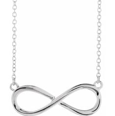 This infinity necklace design was selected to celebrate not only the power of the number 8 (in numerology) but also the symbolism behind the infinity design. The smooth and sleek metal is highly polished with an elegant infinity-inspired twist. The chain is a delicate cable for a minimalist look and is adjustable to 16", 17" and 18" lengths! This is a great piece for stacking and layering! (This design is made by one of our production partners) MADE TO ORDER - SHIPS IN 2 WEEKS DETAILS: Available in 14kt rose, white or yellow gold! 14kt gold pendant setting with attached chain, adjustable at 16", 17" and 18" lengths Measures just over 3/4" across and over 1/4" from top to bottom The infinity symbol, often depicted as a continuous loop, represents the timeless and boundless nature of love, f Infinity Design, Necklace Design, Number 8, Infinity Necklace, Infinity Symbol, Alternative Engagement Rings, The Infinity, Ring Pendant Necklace, Layering Necklace