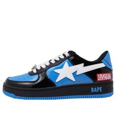 A BATHING APE x MARVEL Bape STA 'Black Blue White' 1I73-191-917 Bape Sta, Custom Sneakers Diy, Painted Canvas Shoes, Marvel X, Painted Canvas, Bathing Ape, Custom Sneakers, A Bathing Ape, Black And Yellow