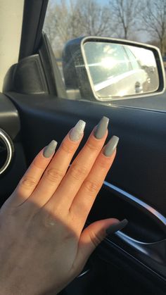 Grey Acrylic Nails, Nails Painted, French Pedicure, Gel Pedicure, Simple Acrylic Nails, Fall Acrylic Nails, Gray Nails, Acrylic Nails Coffin Short