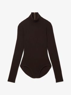 The ideal inner layer, this stretch-cashmere bodysuit is designed with a zipper at the back neckline for ease of wear. Team it with the season’s trousers, denim and more. Fall Sleek Second-skin Bodysuit, Sleek Second-skin Bodysuit For Fall, Elegant Turtleneck Bodysuit For Workwear, Chic Fall Bodysuit For Workwear, Chic Fall Workwear Bodysuit, Fall Turtleneck Second-skin Bodysuit, Winter Workwear Stretch Bodysuit, Winter Turtleneck Bodysuit For Workwear, Fall Turtleneck Elastane Bodysuit