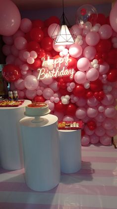 Decoración con globos para cumpleaños. Red And Pink Decorations Party Ideas, Red Pink Birthday Theme, Pink And Red Party Theme, Red And Pink Party Decorations, Pink And Red Party Decorations, Pink And Red Birthday Party Decor, Red And Pink Birthday Theme, Pink And Red Birthday, Red Party Themes