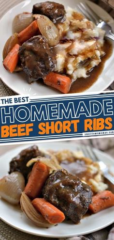 BEEF SHORT RIBS RECIPE Braised Meals, Beef Short Ribs Recipe, Baked Tortellini, Comforting Dinner, Short Ribs Recipe, Homemade Dinner Recipes, Lobster Bisque, Ribs Recipe