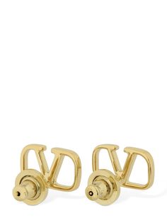 Find VALENTINO 1.5cm V Logo Stud Earrings on Editorialist. Length: 1.5cm. 18kt Gold-colored brass. Logo detail. Post back closure Luxury Yellow Gold Screw Back Earrings, Luxury Yellow Gold Earrings With Screw Back, Luxury Gold-tone Earrings, Designer Gold Earrings With Polished Finish, Designer Gold Jewelry With Gold-tone Hardware, Designer Yellow Gold Jewelry With Gold-tone Hardware, Luxury Gold-tone Earrings With Logo Plaque, Designer Gold Brass Jewelry, Gold Formal Earrings With Gold-tone Logo