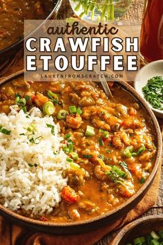 Cook up a homemade Cajun crawfish étouffée that's full of flavor. This recipe uses traditional Louisiana spices and techniques to create a delicious dish that will impress your guests and satisfy your cravings for Southern cooking. Get more authentic New Orleans recipes at LaurenFromScratch.com! Crawfish Etoufee Recipe, Crawfish Etouffee Recipe, Crawfish Étouffée, Crawfish Dishes, Raw Seafood, Louisiana Dishes, Etouffee Recipe