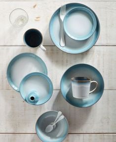 in stock Light Lunches, Contemporary Shapes, Denby Pottery, Blue Dinnerware, Glazing Techniques, Pasta Bowl Set, Fridge Freezer, Dinner Plate Sets, Pasta Bowls