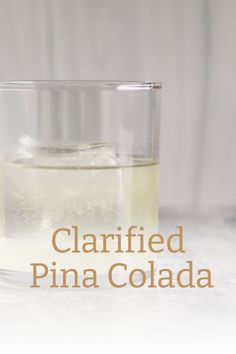 Clarified Pina Colada Cocktail Recipe Clarified Cocktails, Batched Cocktails, Pina Colada Recipe, Pretty Alcoholic Drinks, Batch Cocktails, Glass Measuring Cup, Bar Spoon, Restaurant Ideas, Creamy Texture