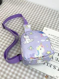 BirdinBag - Kids Unicorn Mini Crossbody Bag - Adorable and Stylish! Playful School Shoulder Bag With Phone Pocket, Playful Shoulder Bag With Adjustable Strap For School, Pink Unicorn Print Bag For Everyday Use, Cute Multicolor Unicorn Print Backpack, Multicolor School Bag With Unicorn Print, Pink Unicorn Print Backpack, School Backpack With Unicorn Print, Cute Pink Unicorn Print Bags, Unicorn Print School Backpack