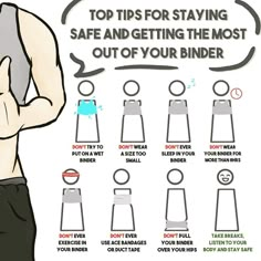 the instructions for staying safe and getting the most out of your binder are shown