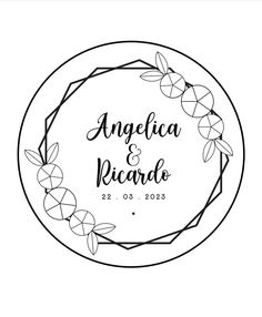 the logo for an elegant and modern wedding venue, with floral wreaths in black ink