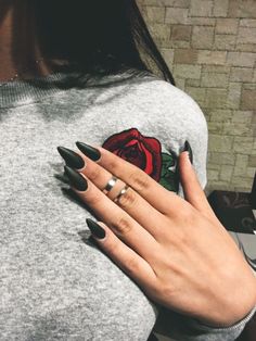 Witch Nails, Nail Goals, Manicure Designs, Black Nail Art, Nail Envy, Dark Makeup, Hot Nails