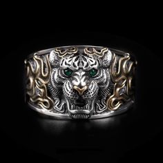 The Tiger Is The Overlord Of The Forest And The King In Animal Kingdom. Tiger Symbols Mighty, Brave And Generous. This Cool Tiger Ring Can Bring Good Luck To The Wearer And Make The Wearer Braver, Just Be Strong In Your Life With This Men Cool Ring! Material: Copper/Silver Plated Ring Size: 8 Color: Silver Surprise Gifts For Men Women,Suitable For Birthday, Cocktail Party ,Wedding Anniversary, Halloween, Thanksgiving, Christmas, New Year, Valentine's Day, Father's Day, Suitable For Family,Boys,M Silver Sterling Punk Rings, Silver Sterling Silver Punk Rings, Punk Style Sterling Silver Rings, Punk Style Sterling Silver Rings In Silver, Tiger Ring Men, Asian Warrior, Birthday Cocktail Party, Class Jewelry, Cool Tiger