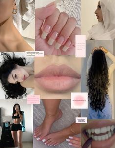 a collage of photos showing different types of manicures