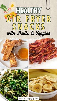 healthy air fryer snacks with fruits and veggies