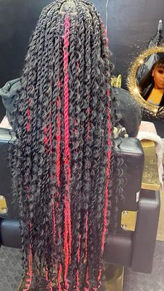 Red And Black Twists, Red And Black Island Twist, Red And Black Boho Knotless Braids, Island Twist, Bts Hairstyle, Quick Curly Hairstyles, Weave Hairstyles Braided, Braided Hairstyles For Teens