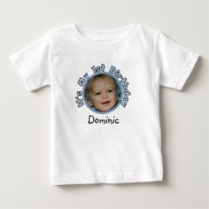 Add Photo and Name 1st Birthday T-shirt Baby's First Birthday, Add Photo, 1st Birthdays, Top Baby Products, Baby T Shirts, Stylish Baby, Baby First Birthday, Baby Boy Or Girl, Baby Shirts