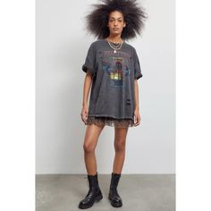 Urban Outfitters Led Zeppelin 1977 Band Tour Distressed T-Shirt Dress Msrp $75 A Distressed T-Shirt Dress With Led Zeppelin's 1977 Tour Graphic At The Front. Oversized Fit, So You Can Wear It As A Tee Or A Tee Dress. Content + Care * 100% Cotton * Vintage Wash * Intentional Distressing Throughout * Size S/M * New Without Tags Measurements * Chest: 51" Length: 28" Tshirt Dress Layered Outfit, Band Tshirt Dress Outfit, T Pain Concert Outfit, Graphic Tee Concert Outfit, Vegas Day Outfit Summer, T Shirt Dress Outfit Summer, Band Tshirt Dress, Metallica Concert Outfit, Tshirt Layering