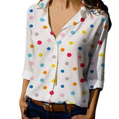 Condition: Completely New Without Tag. Shirts For Womens Brand: Amazon Size: (4xl),(5xl) Color: Multicolor Season: Any Type Of Fabric: Cotton Neck Style: Buttons Sleeve Type: Long Sleeve Perfect To Wear With Skinny Jeans, Leggings, Boots Or Heels. It Is Size 4xl But You Can Fit A Woman Size 2 Xl It Is Made With Very Good Quality Fabric. Special For You Fashionable, Comfort .It Is Made Of Very Soft Fabric . If You Are Looking Glamour This Is Your Best Option. Amazon Tops, Striped Shirt Women, Summer Blouse, Polka Dot Shirt, Shirt Blouses Tops, Polka Dot Blouse, Summer Tops, Summer Shirts, Striped Shirt