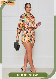 Fashion Casual Print Shirt Two Piece Casual Printed Long Sleeve Sets, Casual Long Sleeve Printed Sets, Printed Long Sleeve Shirt For Day Out, Trendy Long Sleeve Sets For Day Out, Casual Fall Sets With Collared Shape, Casual Multicolor Long Sleeve Sets, Multicolor Long Sleeve Sets For Day Out, Casual Printed Collared Set, Chic Multicolor Long Sleeve Set