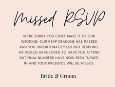 the bride and groom's wedding vows are written in black ink on a pink background