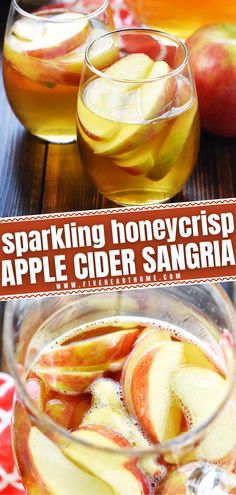 sparkling honeycrisp apple cider sangria is an easy and delicious recipe