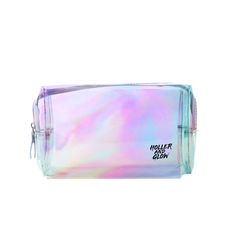 Holler and Glow Makeup Bag - Silver Holographic Makeup, Skin Tone Hair Color, Glow Makeup, Glowing Makeup, Oily Hair, Tone Hair, Light Skin, Uneven Skin, Uneven Skin Tone