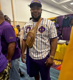 -White Jersey -purple & Old Gold Pinstripes - Purple Ribbing - Embroidered Logos - Heavy Mesh Material - 100% Polyester Jersey Outfits, Omega Psi Phi, Jersey Outfit, White Jersey, Mesh Material, Baseball Jersey, Baseball Jerseys, Mesh, Baseball