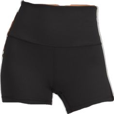 a woman's black shorts with white trims